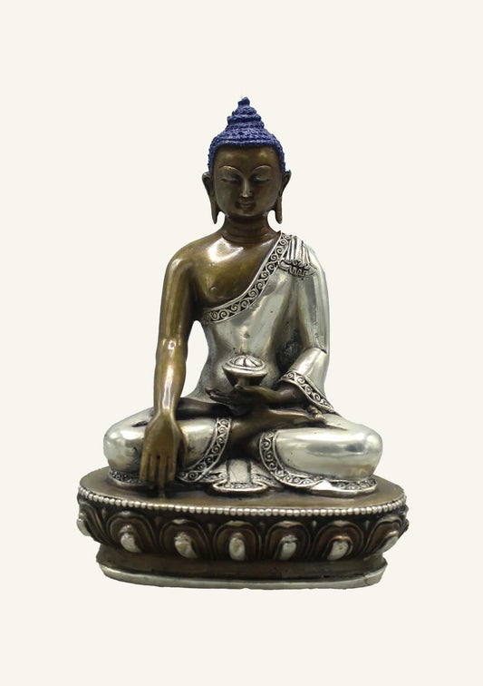 Shakyamuni Buddha Statue with Silver Robe