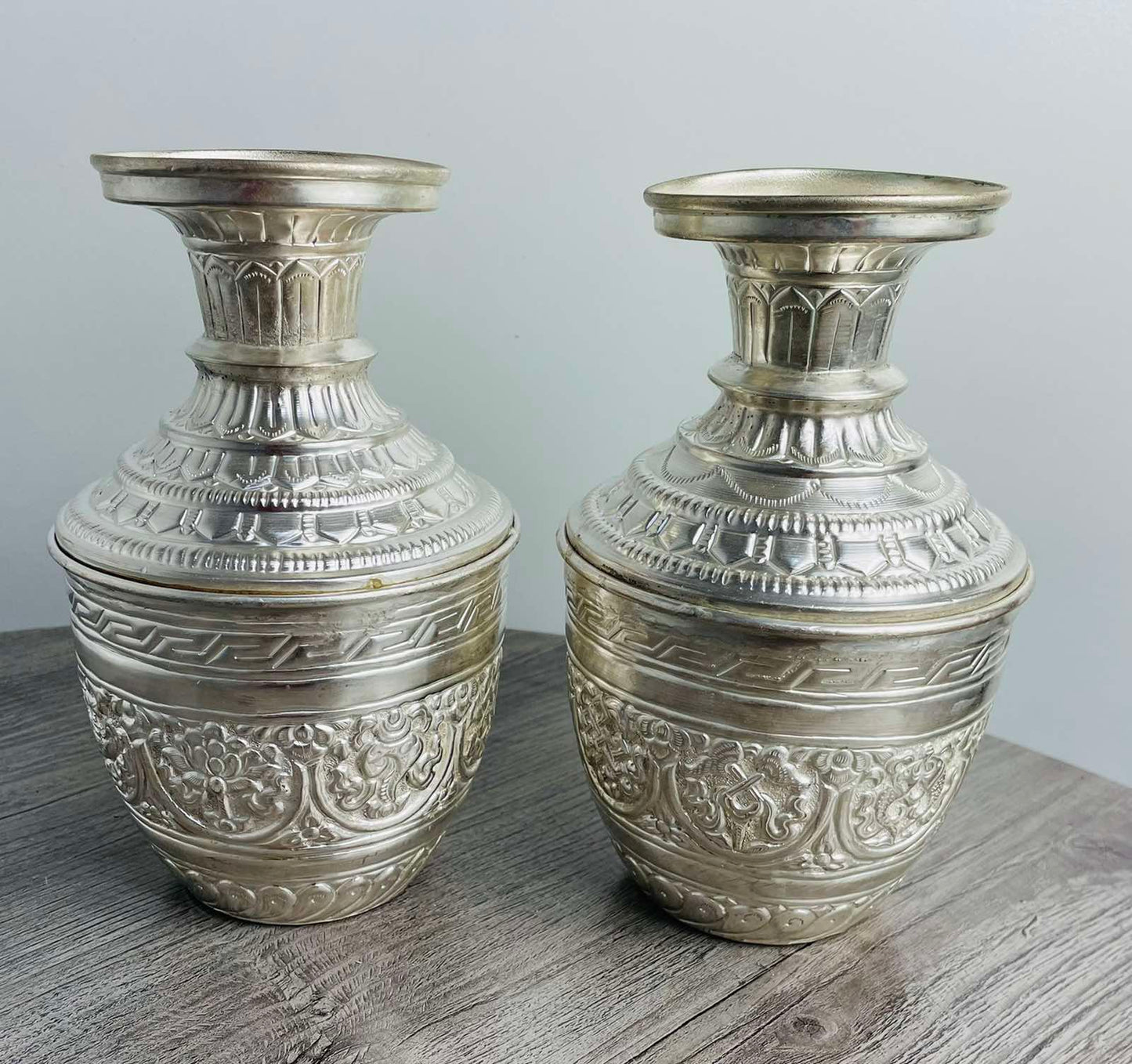 Silver Coated 8" Astamangal Kalash