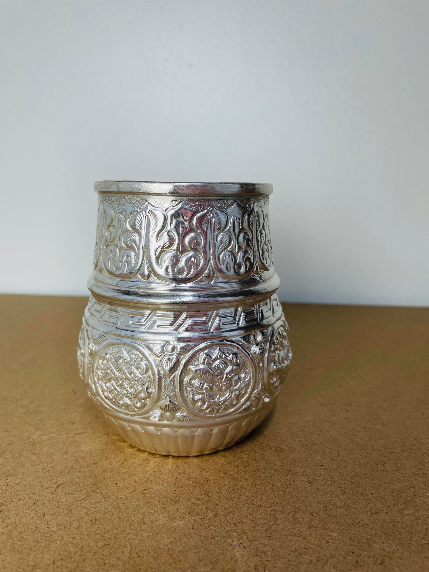 Astamangal handmade silver coated pathi