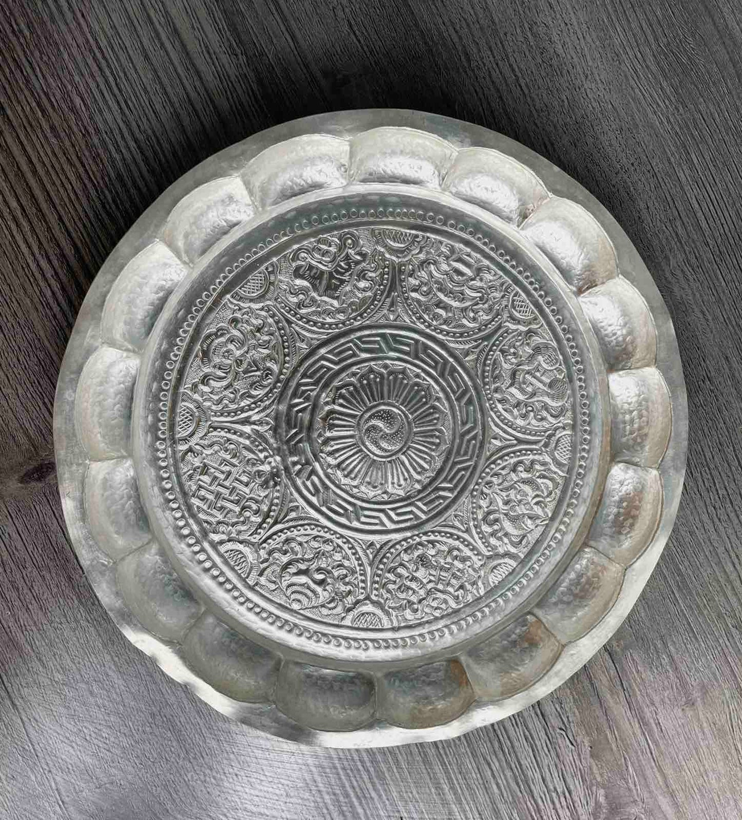 Small Silver Coated Puja Thali